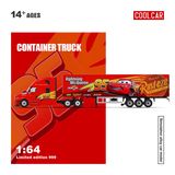  Mô hình xe container Freightliner Lightning McQueen Livery Dedicated Transport Truck tỉ lệ 1:64 CoolCar CC800116 