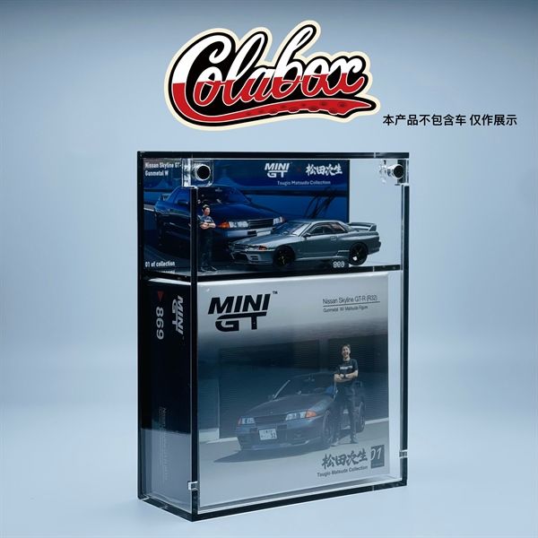  Hộp trưng bày mica cho xe Nissan Skyline GT-R (R32) Nismo Gunmetal W MiniGT có khung ảnh tỉ lệ 1:64 Colabox 869 PKC 