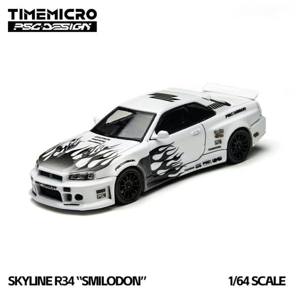  Mô hình xe R34 “Smilodon” Black & White tỉ lệ 1:64 TimeMicro × PSC DESIGN TM648401 