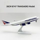  Mô hình máy bay TRANSAERO B747 có bánh xe - kích thước 30cm MB30051 
