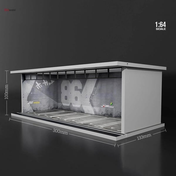 Hộp trưng bày mô phỏng dirorama garage Graffiti 86 Lighting Assembly Scene tỉ lệ 1:64 M-cool MoreArt MO914083 