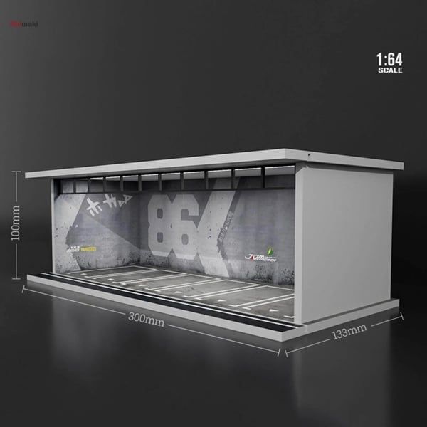  Hộp trưng bày mô phỏng dirorama garage Graffiti 86 Lighting Assembly Scene tỉ lệ 1:64 M-cool MoreArt MO914083 