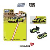  Mô hình xe Lamborghini Huracan STO Verde Citrea/aracio dac card tỉ lệ 1:64 Pop Race PRE031 