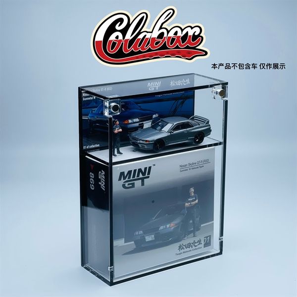  Hộp trưng bày mica cho xe Nissan Skyline GT-R (R32) Nismo Gunmetal W MiniGT có khung ảnh tỉ lệ 1:64 Colabox 869 PKC 