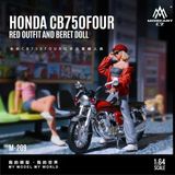 Mô hình nhân vật figure và xe mô tô Honda CB750FOUR Red Beret tỉ lệ 1:64 MoreArt MO222209 