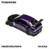  Mô hình xe Mitsubishi Evo Lancer Evolution IX Metallic Purple tỉ lệ 1:64 Time micro TM800214 