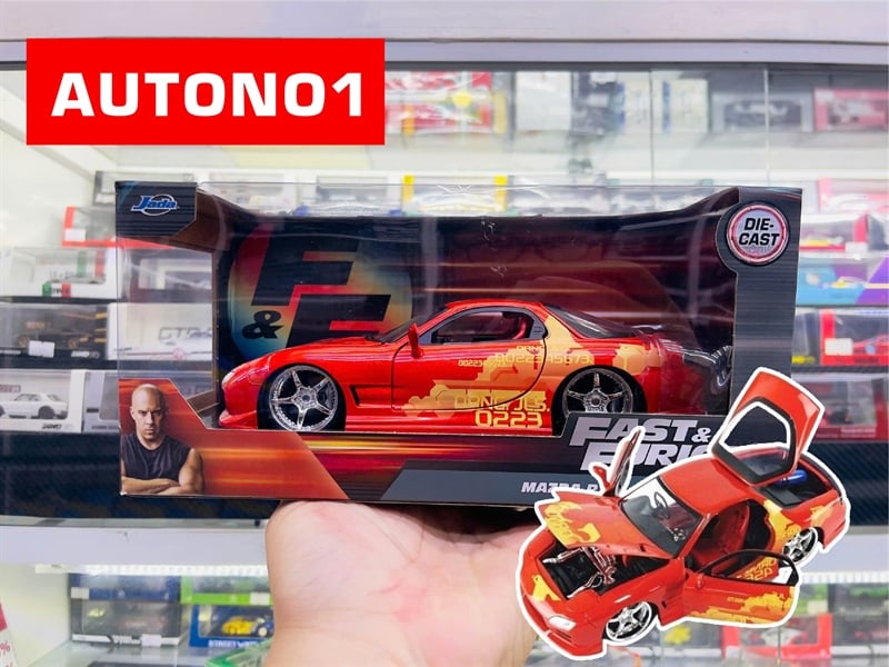 Mô hình xe Fast & Furious 1993 Mazda RX-7 Orange tỉ lệ 1:24 Jada Toys 30747 