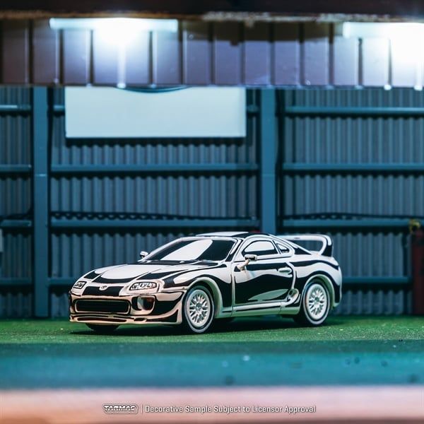  Mô hình xe Toyota Supra, Designed by Joshua Vides, Chrome tỉ lệ 1:64 Tarmac Works T64-011-JV 