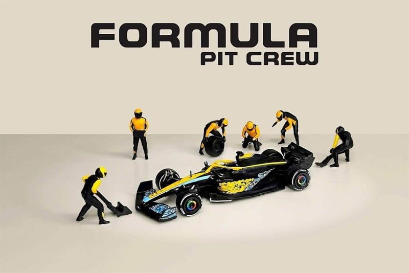  Set mô hình nhân vật figure F1 Formular Pit Crew kim loại tỉ lệ 1:64 American Diorama AD-2441 