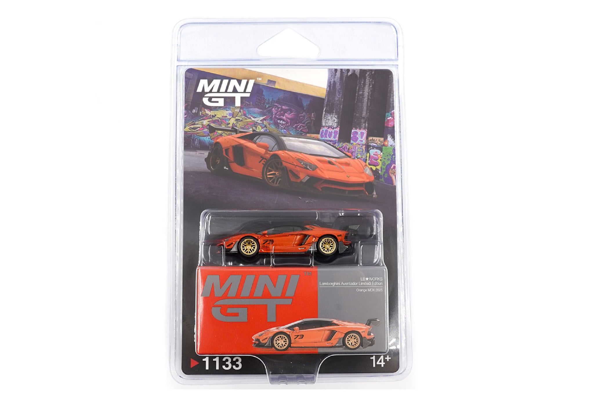  Mô hình xe LB★WORKS Lamborghini Aventador Limited Edition Orange MDX 2025 tỉ lệ 1:64 bản card MiniGT MGT01133 