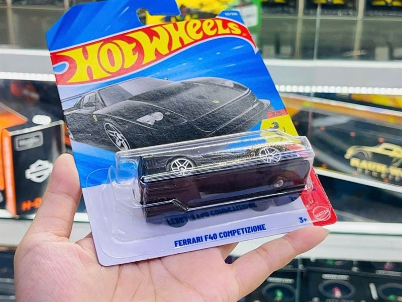  Mô hình xe Ferrari F40 Competizione Black Hotwheels kim loại có bản quyền chính hãng tỉ lệ 1:64 C4982-FE 