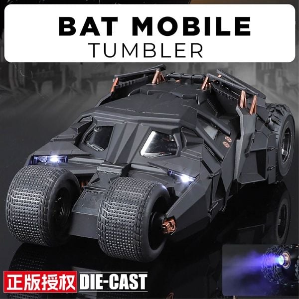  Mô hình xe Batman Batmobile The Dark Knight Tumbler phun khói - có đèn - âm thanh tỉ lệ 1:24 Alloy Model OT24088 