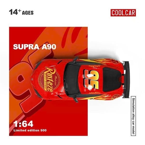  Mô hình xe ô tô Toyota Supra A90 custom Lightning McQueen limited 500pcs tỉ lệ 1:64 Cool car CC647416 