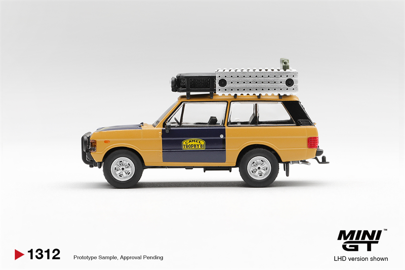  Mô hình xe Range Rover 1981 Camel Trophy Sumatra H.Fischer & W.Bays bản card tỉ lệ 1:64 MiniGT MGT01312 