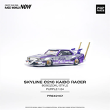  [Hàng Loose] Mô hình xe ô tô Skyline C210 Kaido Racer Bosozoku Style Purple Chrome/Silve tỉ lệ 1:64 Pop Race PR640107 