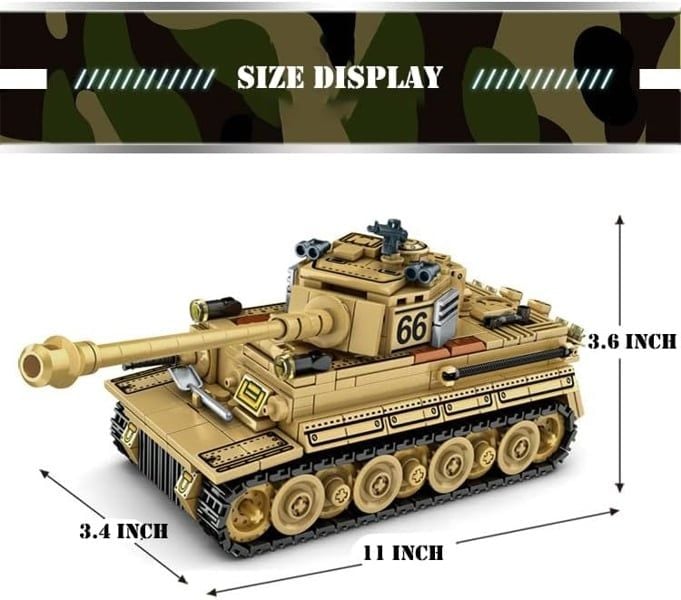 Mô hình lắp ghép xe tăng Tiger Military Tank 528 mảnh LY26 LG054 