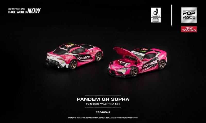  Mô hình xe Toyota Pandem Gr Supra FDJ2 - Valentina Piaz tỉ lệ 1:64 Pop Race PR640547 
