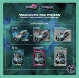  Combo mô hình xe + Trading Cards Nissan Skyline (R32) Widebody HKS tỉ lệ 1:64 Tarmac Works T64G-061-HKS 