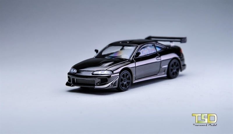  Mô hình xe Mitsubishi Eclipse crom Electroplating tỉ lệ 1:64 Transcend model OT64723 