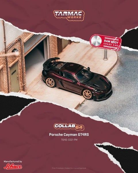 Mô hình xe Porsche Cayman GT4RS Amethyst Metallic tỉ lệ 1:64 Tarmac T64S-022-PM 