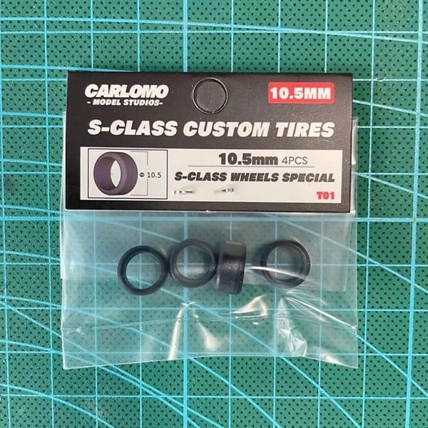  Phụ kiện độ lốp xe Wheels S-Class Custom Tires size 10.5mm tỉ lệ 1:64 Carlomo CLM-T01 