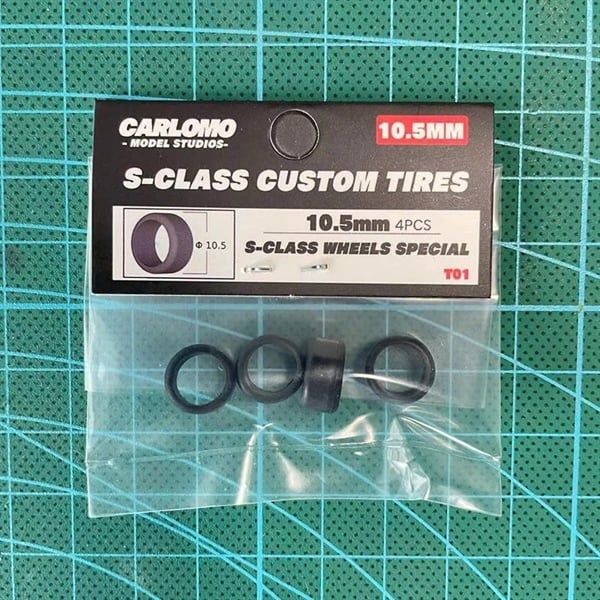  Phụ kiện độ lốp xe Wheels S-Class Custom Tires size 10.5mm tỉ lệ 1:64 Carlomo CLM-T01 