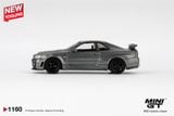  Mô hình xe Nissan Skyline GT-R Dark Metal Gray (NISMO BNR34 CRS Version) bản card tỉ lệ 1:64 MiniGT MGT01160 HAVE CHASE CAR 