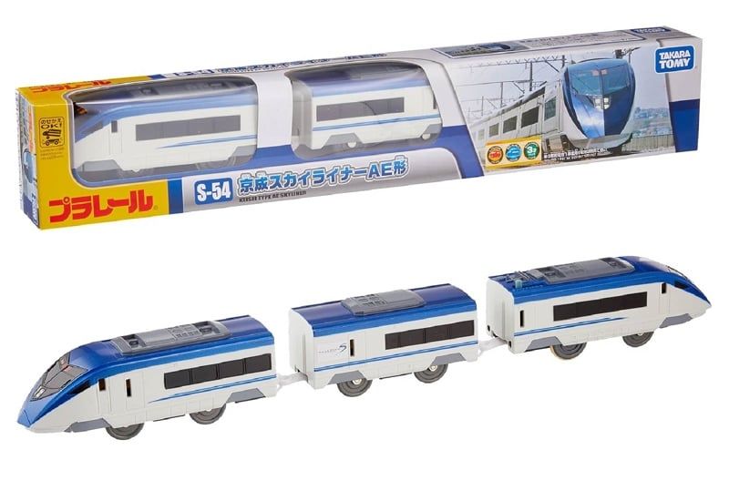  Mô hình xe tàu điện Keisei AE Skyliner (tàu tốc hành sân bay Narita) Plarail S-54 chạy pin Takara Tomy 838364 