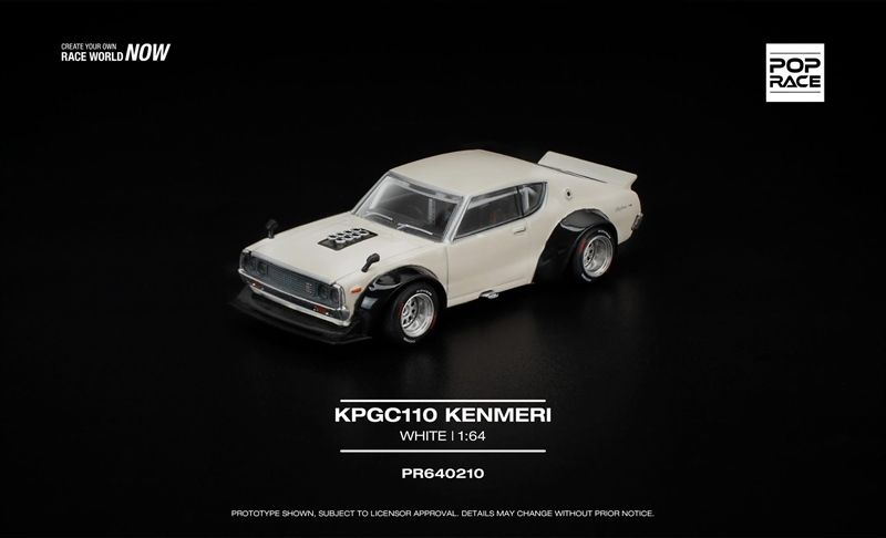  Mô hình xe KPGC110 Kenmeri White tỉ lệ 1:64 PopRace PR640210 