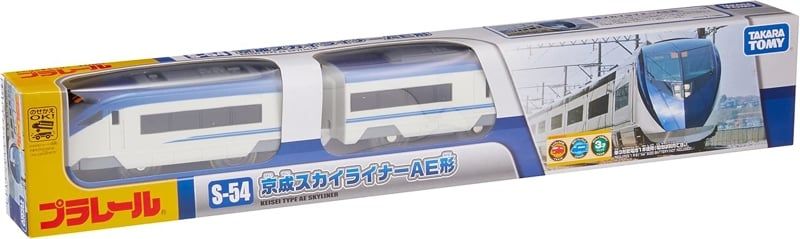 Mô hình xe tàu điện Keisei AE Skyliner (tàu tốc hành sân bay Narita) Plarail S-54 chạy pin Takara Tomy 838364 