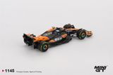  Mô hình xe McLaren MCL38 #4 Lando Norris 2024 F1 2024 Hungarian GP 2nd Place bản card tỉ lệ 1:64 MiniGT MGT01145 NO CHASE CAR 
