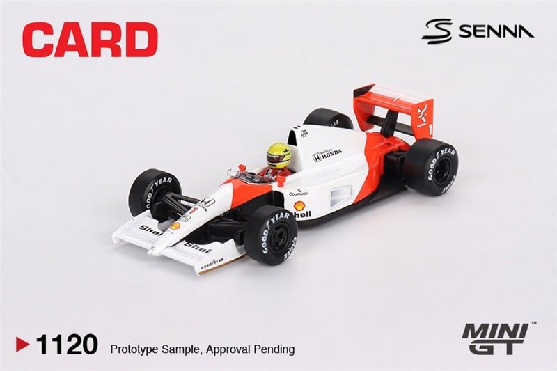  Mô hình xe McLaren MP4/6 #1 Ayrton Senna 1991 Japanese Grand Prix 2nd Place bản card tỉ lệ 1:64 MiniGT MGT01120 
