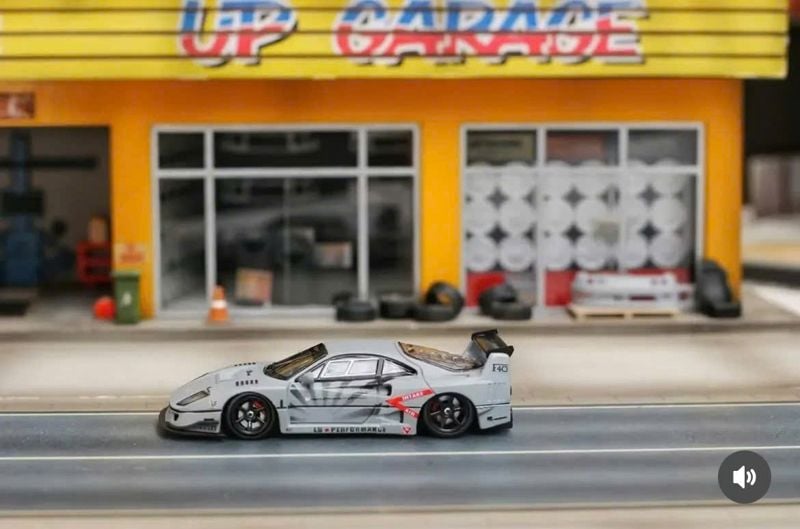  Mô hình xe ferrari LBWK F40 Cement Grey Diecast Model tỉ lệ 1:64 GHOST PLAYER 