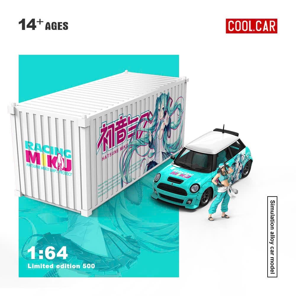  Mô hình xe Mini Cooper custom Hatsune Miku coating simulated limited 500pcs tỉ lệ 1:64 Cool car CC643642 