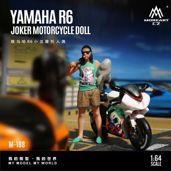  Set mô hình mô tô và figure nhân vật Yamaha R6 Joker tỉ lệ 1:64 More Art MO222188 