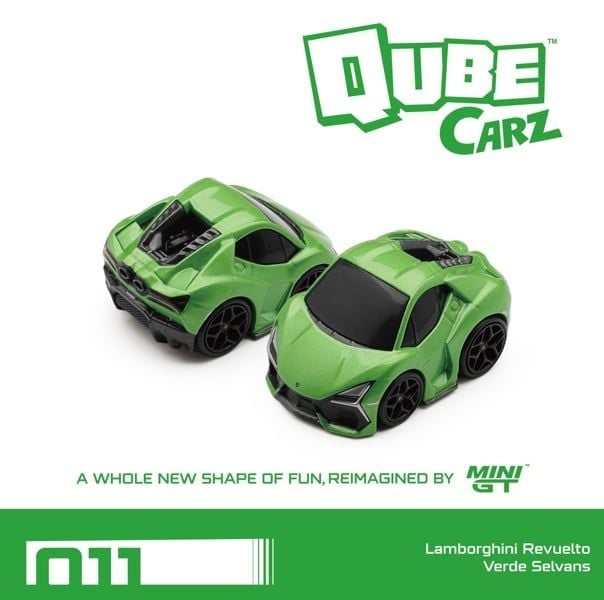  Mô hình xe Lamborghini Revuelto Verde Selvans MiniGT Qube Carz QZ01301 
