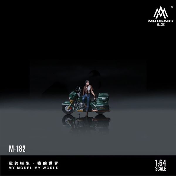  Mô hình nhân vật figure và xe mô tô Harley Cruising Motorcycle Cowgirl Resin Model tỉ lệ 1:64 MoreArt MO222182 