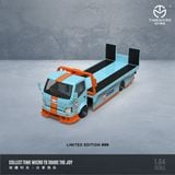  Đồ trang trí để bàn (Mô hình ô tô) Kích thước (10*3,6*4,5)CM +/-10%)CM +/- 10% (tỉ lệ 1:64) hiệu Time micro - tải cứu hộ H300 Gulf racing blue - orange có bàn trượt TM647201 