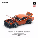  [Hàng Loose] Mô hình xe Skyline GT-R V8 Drift (Kenmeri) Orange tỉ lệ 1:64 Poprace PR640173 