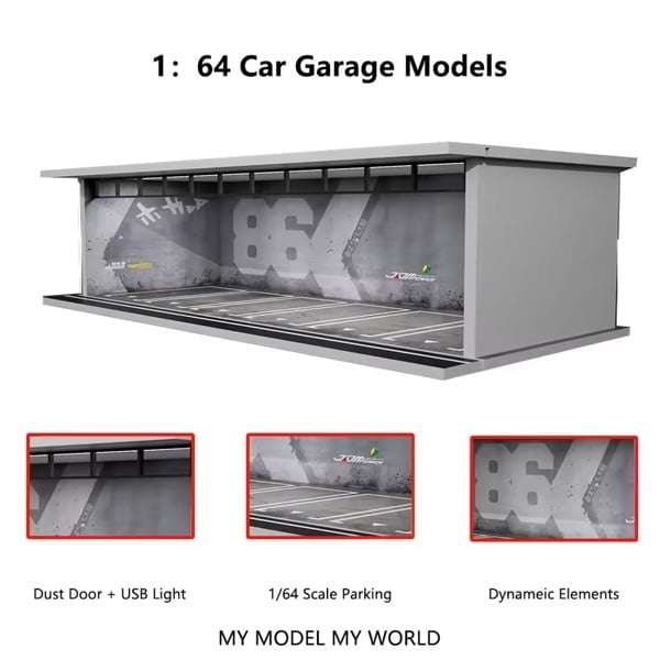  Hộp trưng bày mô phỏng dirorama garage Graffiti 86 Lighting Assembly Scene tỉ lệ 1:64 M-cool MoreArt MO914083 