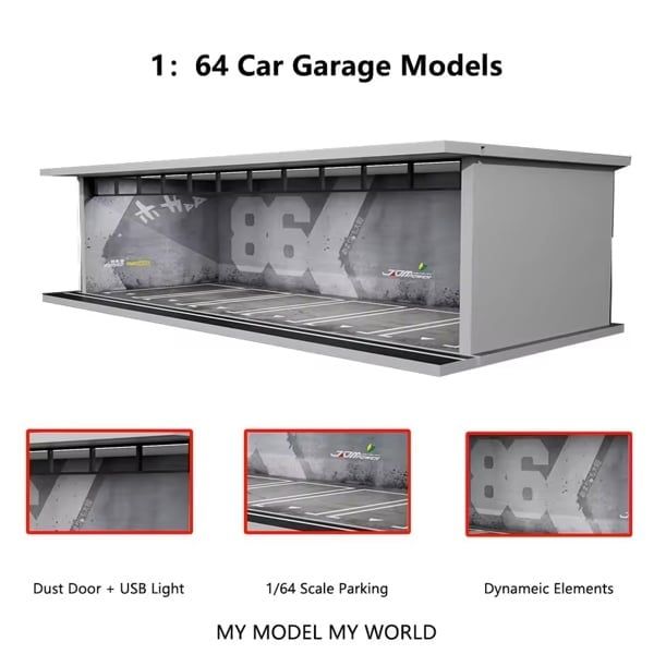  Hộp trưng bày mô phỏng dirorama garage Graffiti 86 Lighting Assembly Scene tỉ lệ 1:64 M-cool MoreArt MO914083 