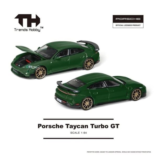  Mô hình xe Porsche Taycan Turbo GT - GREEN tỉ lệ 1:64 Trends Hobby 241087(C) 