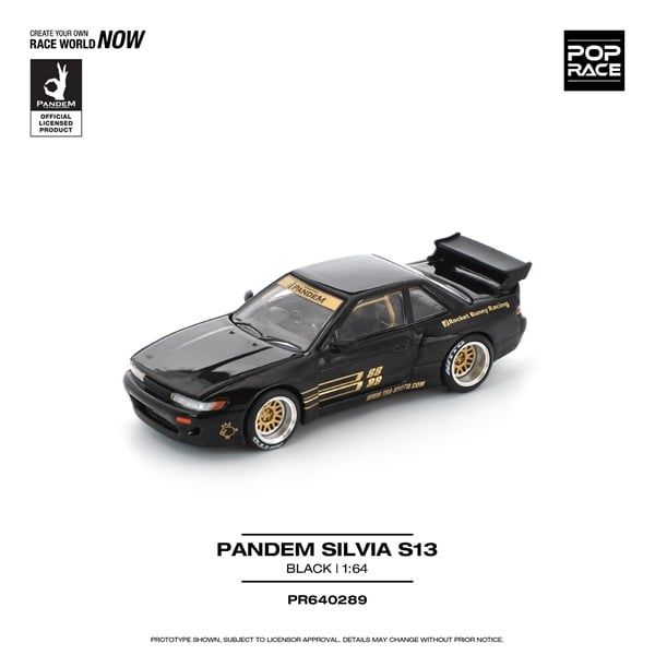  [Hàng Loose] Mô hình xe Nissan Silvia S13 Pandem black tỉ lệ 1:64 Poprace PR640289 