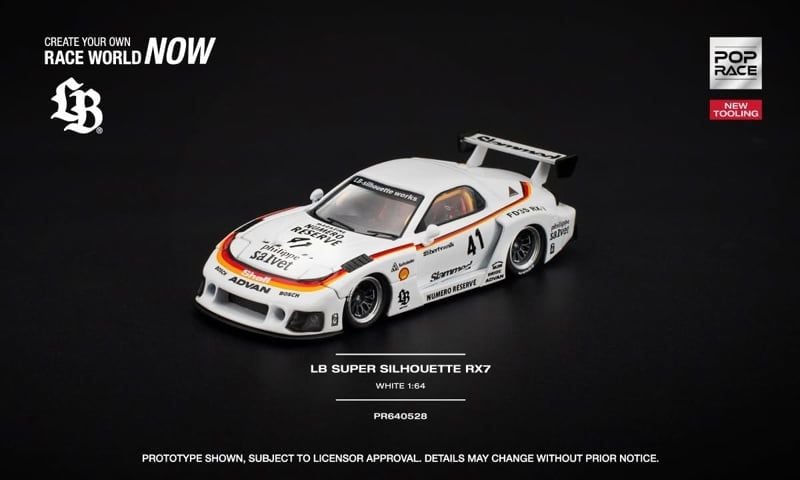  Mô hình xe Mazda LB Super Silhouette RX7 (FD3S) tỉ lệ 1:64 Pop Race PR640528 