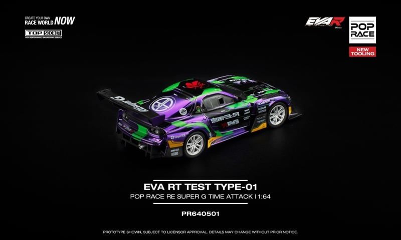  Mô hình xe Mazda Eva Rt Test Type-01 Pop Race Re Super G Time Attack tỉ lệ 1:64 Pop Race PR640501 