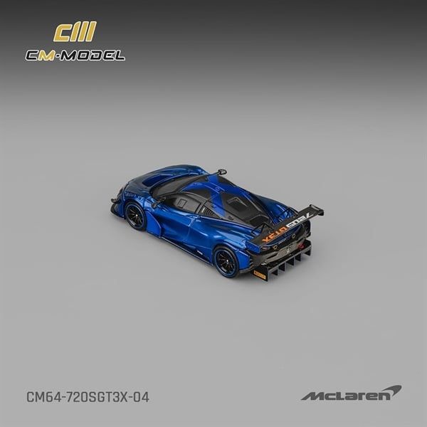  Mô hình xe Mclaren 720SGT3X Aurora Blue tỉ lệ 1:64 CM Model CM64-720SGT3X-04 