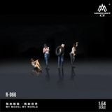  Mô hình nhân vật figure set 4 người nữ thợ sửa xe Happy Female Doll Set Simulation Resin tỉ lệ 1:64 MoreArt MO223066 