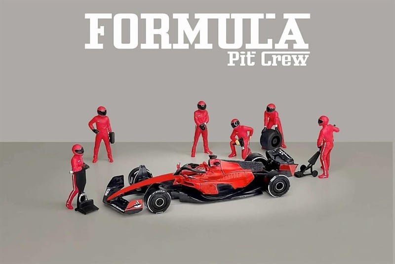  Set mô hình nhân vật figure F1 Formular Team Red kim loại tỉ lệ 1:64 American Diorama AD-2443 