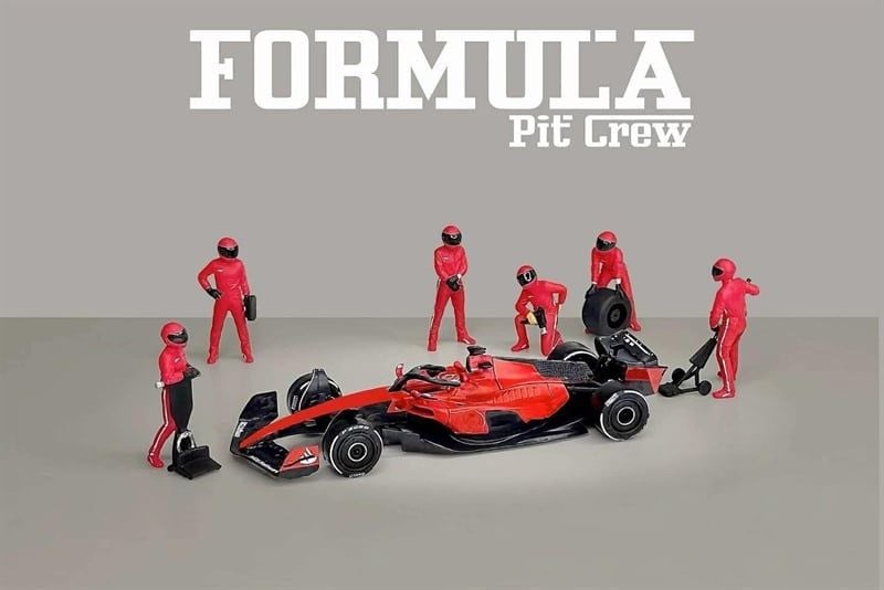 Set mô hình nhân vật figure F1 Formular Team Red kim loại tỉ lệ 1:64 American Diorama AD-2443 