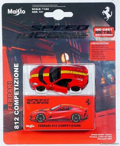  Mô hình xe Ferrari Ferrari 812 Competizion red - Speed Icon bản card tỉ lệ 1:64 Maisto 15709 